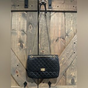 41 Hawthorn Black Quilted Shoulder Bag